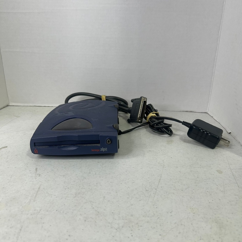 Iomega Zip 250 External Parallel Port Drive Blue Model Z250P with Power Adapter
